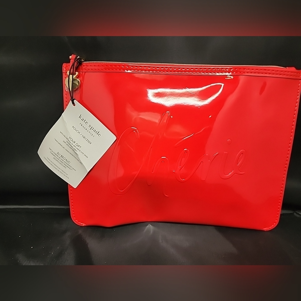 NWT Women's Kate Spade Cherie Fragrance Red Cosmetic Pouch/Clutch